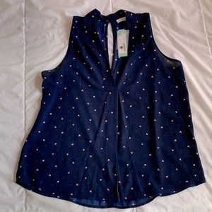 Lush sleeveless V neck blouse